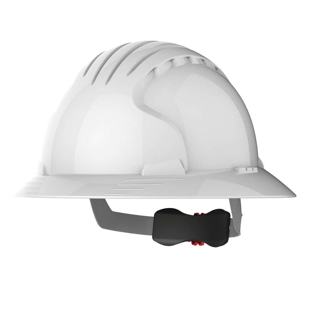 EVO® 6100 Full Brim Safety Helmet with Wheel Ratchet - White