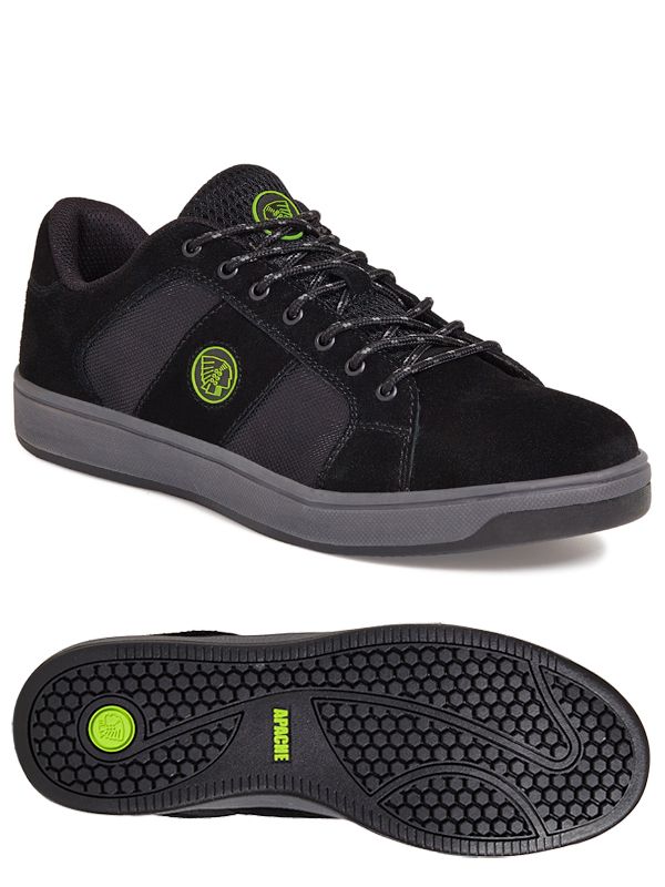 Apache KICK — Black Suede Cupsole Safety Trainer — KICK