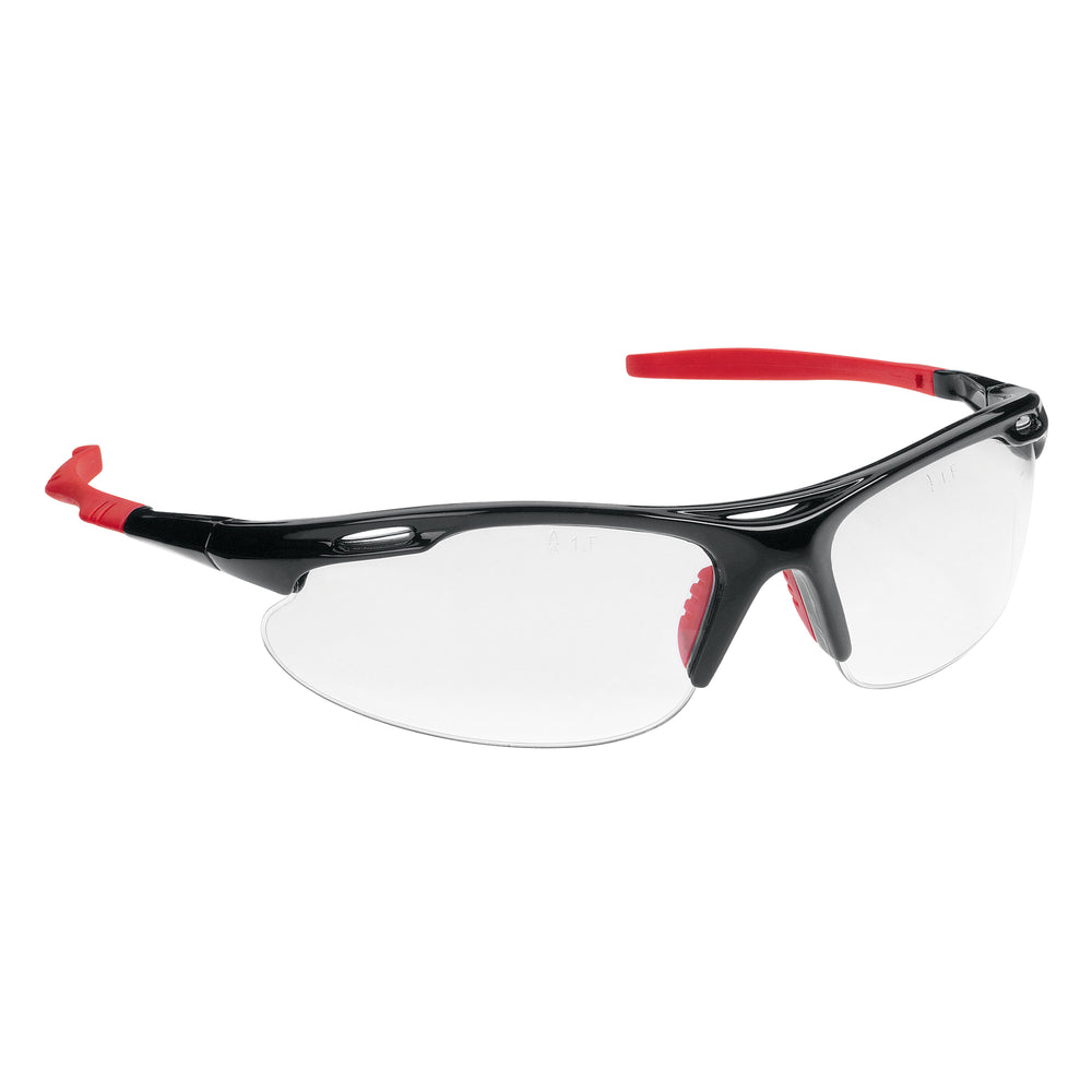 M9700 Sports Safety Specs - Clear Lenses - Black / Red Frames
