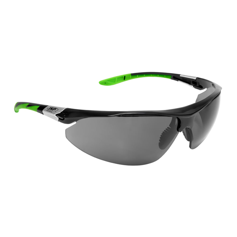 Stealth™ 9000 Safety Specs - Polarised Anti-scratch Lenses - Black / Green Frames