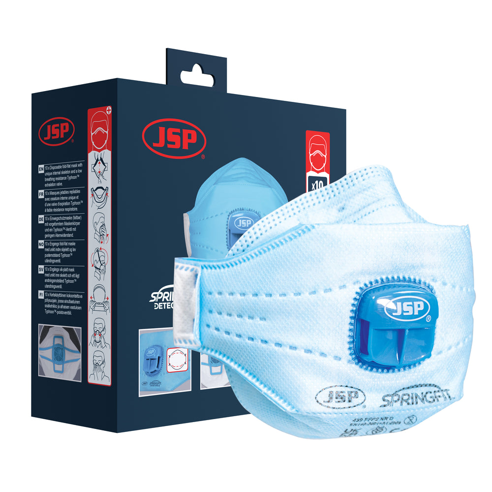 Springfit™ Detectable FFP2 with Typhoon™ valve - Box of 10