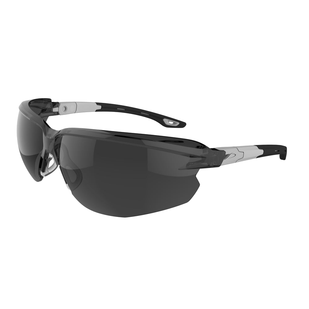 Seez™ Premium Safety Specs - Smoke K&N Anti-scratch/Anti-mist Lenses - Black/Grey Frames