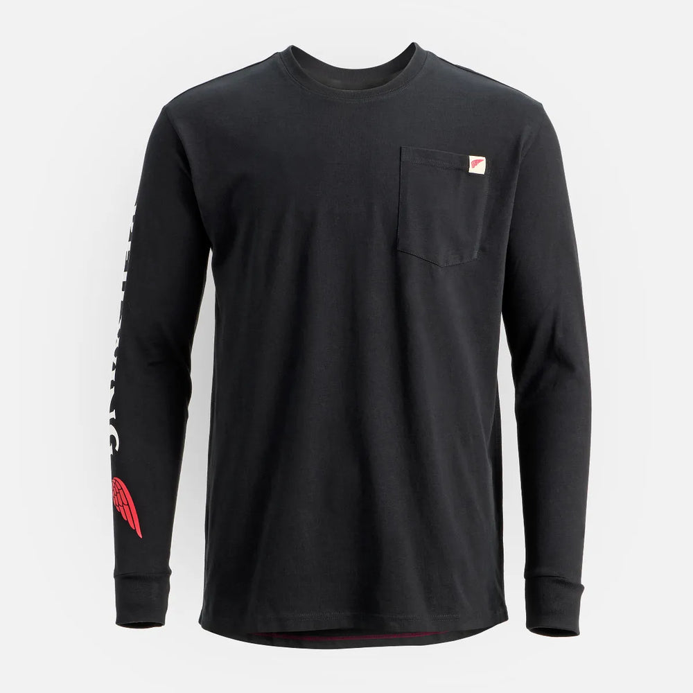 Red Wing 98474 Men's L/S Tee with Sleeve Print Black