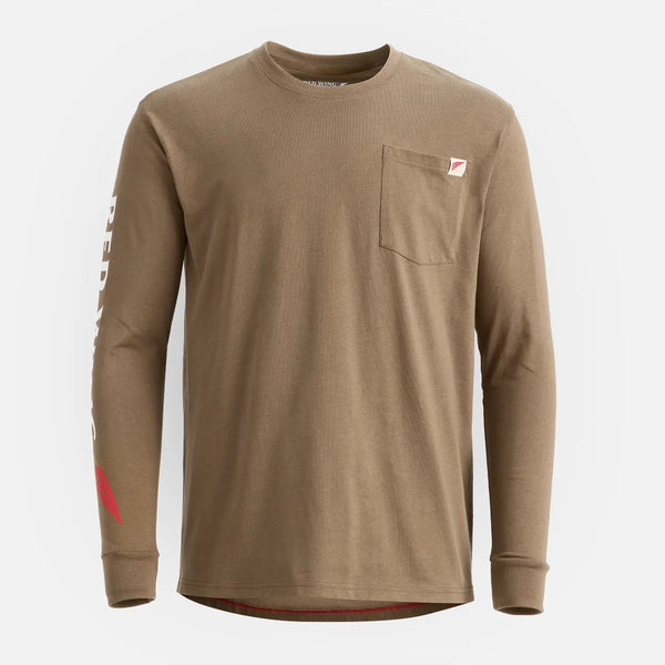 Red Wing 98477 Men's L/S Tee with Sleeve Print Brown