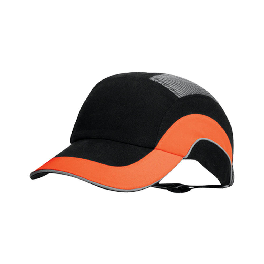 Hardcap™ A1+ Bump Cap - 7cm Peak - Black / Hi-Vis Orange