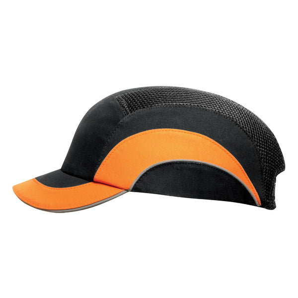 Hardcap™ A1+ Bump Cap - 5cm Peak - Black / Hi-Vis Orange