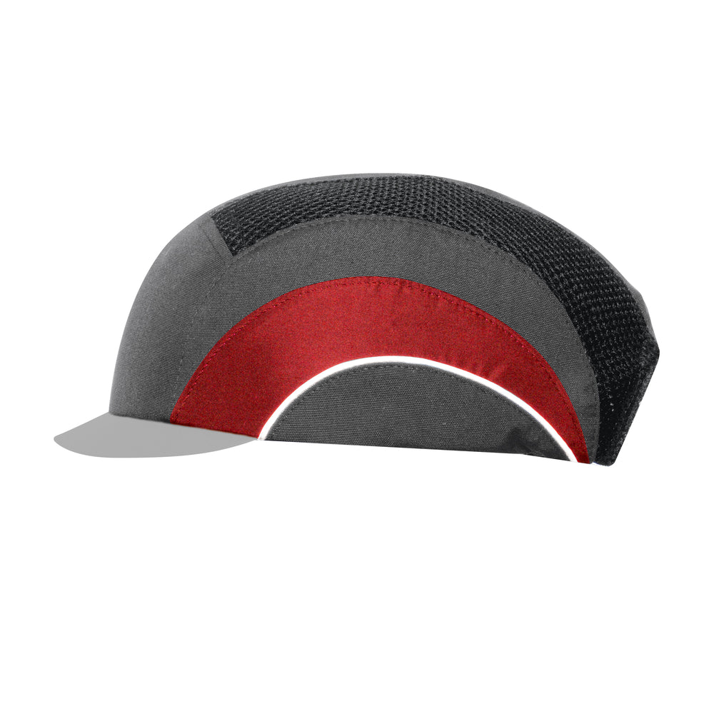 Hardcap™ A1+ Bump Cap - Reflective 2.5cm Peak - Grey / Red