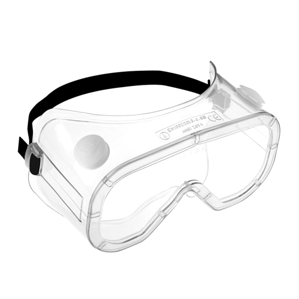 Martcare® Dust & Liquid Goggles - Clear Hard Coated Lens - Black Strap