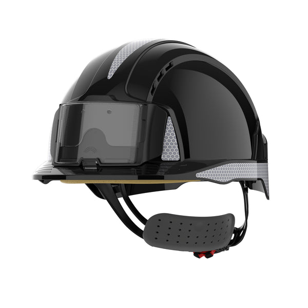 EVOLite® Safety Helmet - CR2 Decals - ID Card Holder / Lamp Bracket - Vented - Black