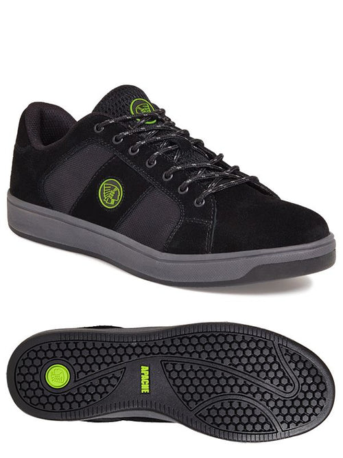 Apache KICK — Black Suede Cupsole Safety Trainer — KICK
