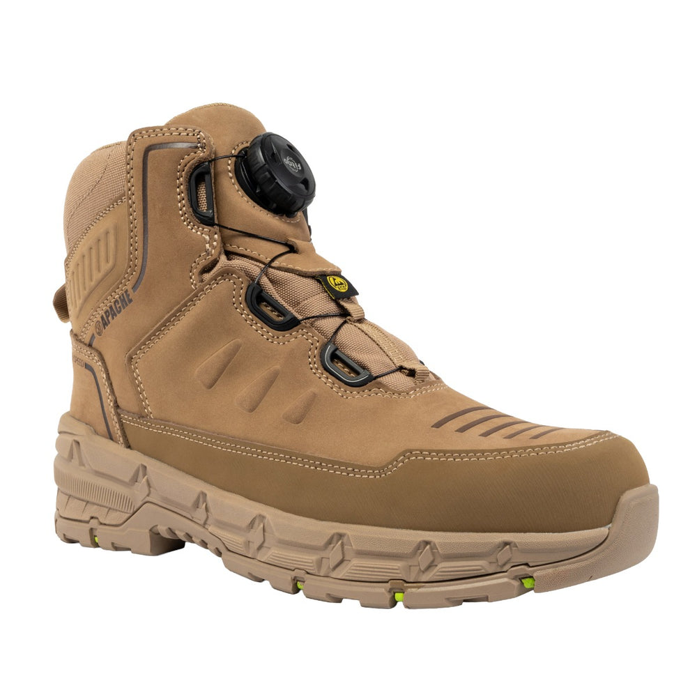 Apache Stonehenge — Stone FITGO safety boot with rebound EVA midsole & ESD