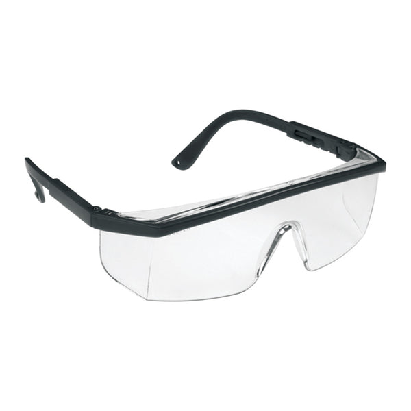 M9100 Wraparound Safety Specs - Clear Lenses - Black Frames