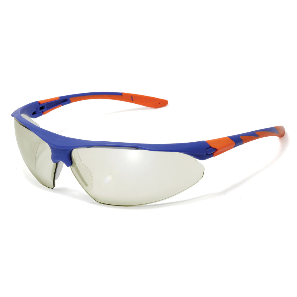 Stealth™ 9000 Safety Specs - Indoor / Outdoor Anti-scratch Lenses - Blue / Orange Frames