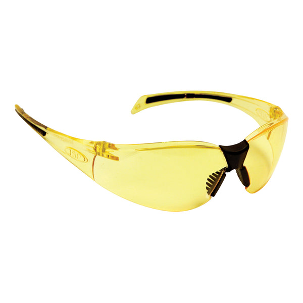 Stealth™ 8000 Safety Specs - Amber Anti-scratch Lenses - Amber / Black Frames