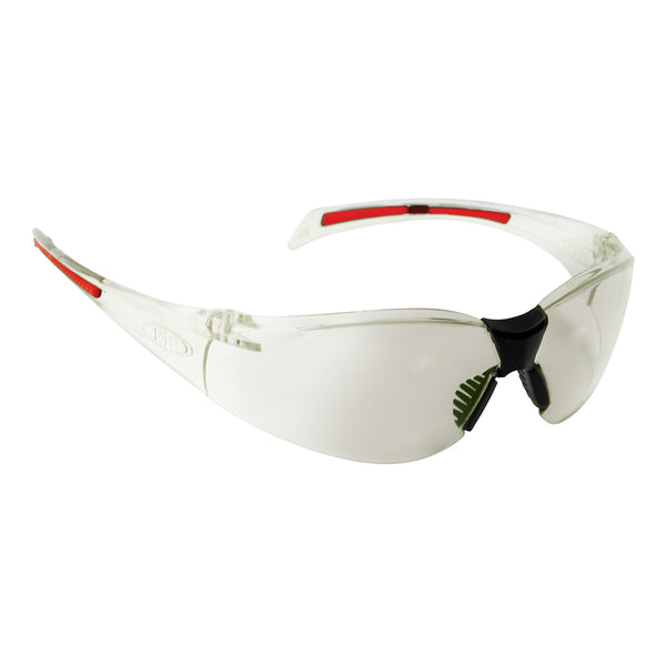 Stealth™ 8000 Safety Specs - Indoor / Outdoor Anti-scratch Lenses - Clear / Red Frames