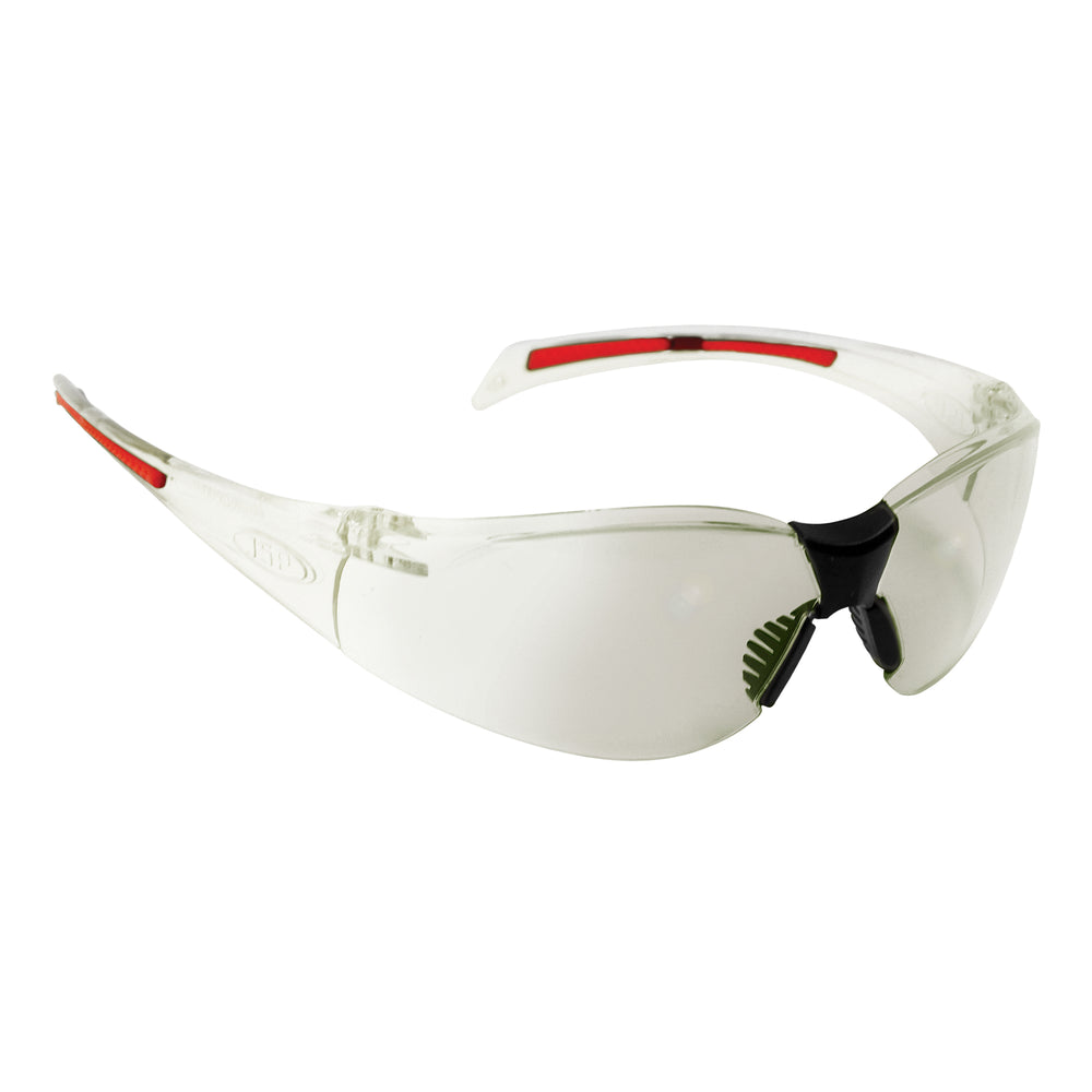 Stealth™ 8000 Safety Specs - Indoor / Outdoor Anti-scratch Lenses - Clear / Red Frames