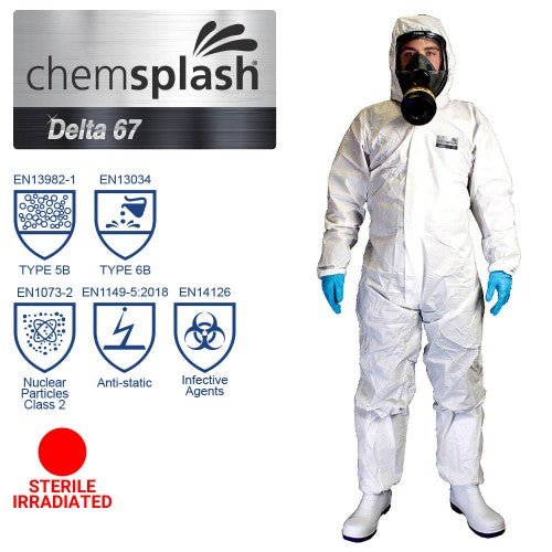 Chemsplash Delta 65 Coverall Type 5B/6B (Sterile Irradiated) (Case of 25 units) | Northyard Safety