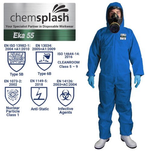 Chemsplash Eka 55 Coverall Type 5B/6B (Case of 25 units) | Northyard Safety