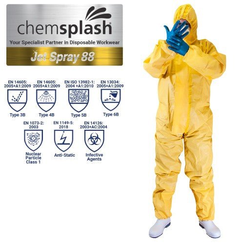 Chemsplash Jet Spray 88 Type 3B/4B 5B/6B Coverall (Case of 25 units) | Northyard Safety