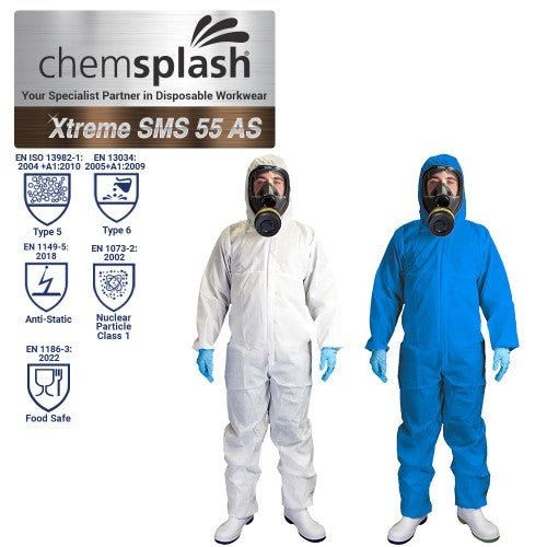 Chemsplash Xtreme SMS 55 Anti-Static Coverall Type 5/6 (Case of 25 units) | Northyard Safety