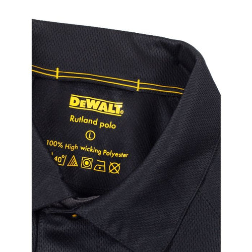 DeWalt Rutland — Black/Grey Moisture Wicking Polo Shirt